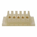 The EdenPURE Gen 3 500/500 XL Large Terminal Block (XL5TBLK-RP) is a clear plastic block with five vertical slots, each containing a brass threaded insert for secure electrical wire connections.