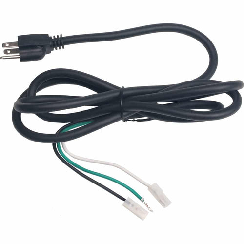 The AC Cord | YN004 | EdenPURE Copper Smart is a black power cord with a two-prong plug and three exposed, connector-tipped wires (white, green, black), displayed on a white background.