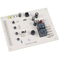 The PC Control Board | YN003 is a white board with capacitors, relays, resistors, connectors, and LEDs. Printed labels and soldered connections are visible across its surface.